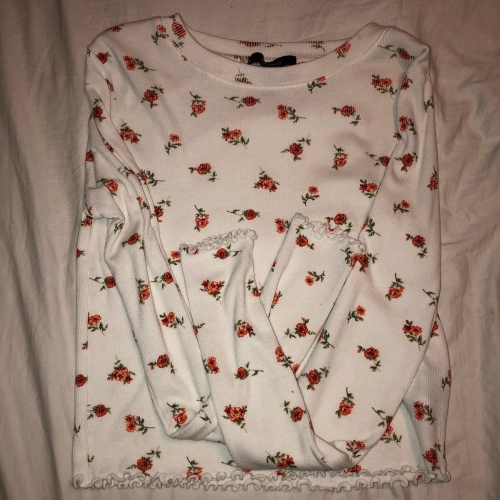 Forever 21 Floral Print Ribbed Long-sleeve 😌